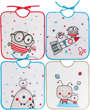 Pack 4 Bavaglini Impermeabili Con Federa in Vinile 90% Cotone - 10% Poliestere |