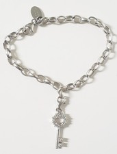 BELLISSIMO BRACCIALETTO CON CHIAVE CHARMS IN ARGENTO 925 MARCA HAPPY