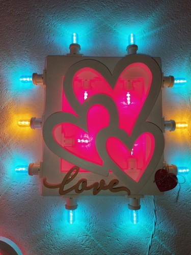 Luminaria lampada cuori - lampada,