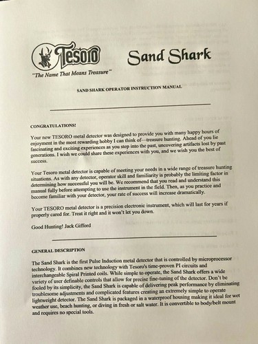 Tesoro sand shark metal - tesoro,