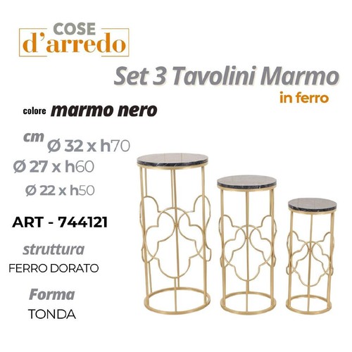 Tavolino tondo marmo - tavolino,