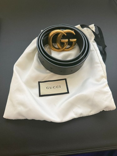 Cintura gucci marmont nera - gg,