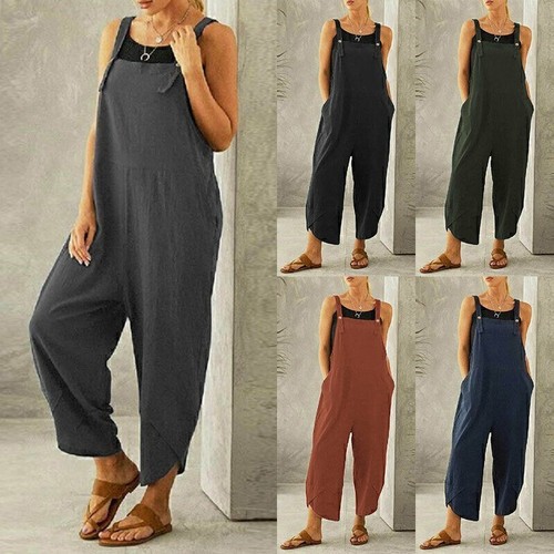 Salopette donna lino smanicato