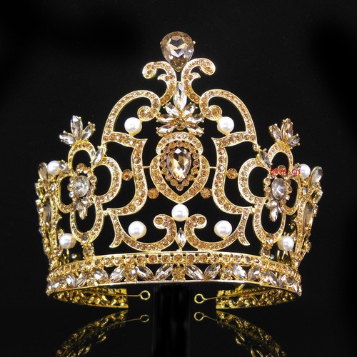 Diadema corona cristallo oro