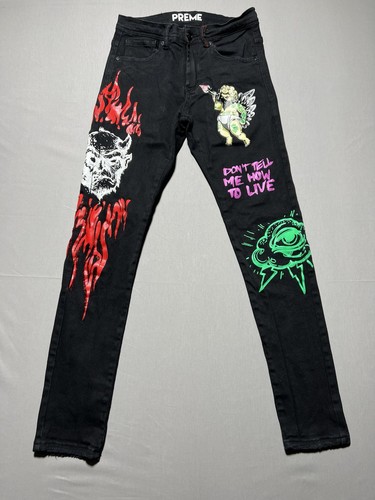 Jeans preme uomo - jeans, nero