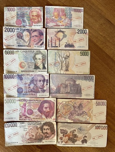 Banconote facsimile lire fac - lire,