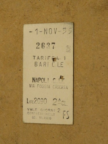 Vecchio biglietto ferroviario - biglietto,