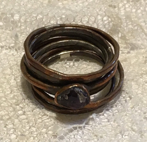Anello pietra ametista - pietra,
