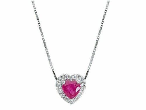 Collana oro bianco 18k cuore - collana,