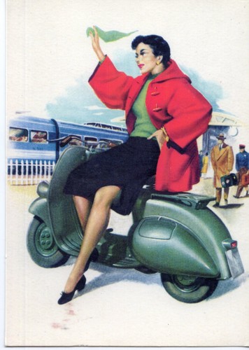 Cartolina vespa piaggio - vespa,