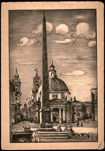Cartolina epoca roma piazza - cartolina,