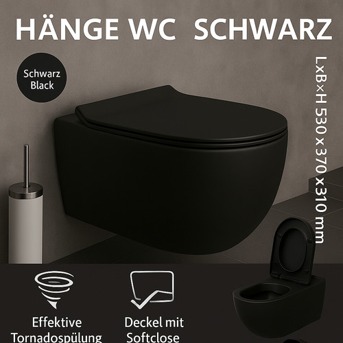 Sospeso nero opaco - wc,