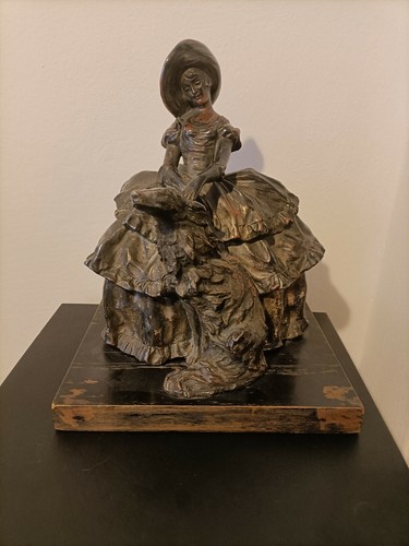 Antica scultura dama con - scultura,