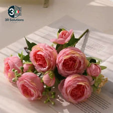 30 Cm Rosa Bouquet Di Seta