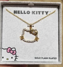 Collana Sanrio Hello Kitty contorno placcato oro lampeggiante
