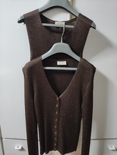 Completo 2 Maglie  Donna Twin Set Uguali: 1 senza Maniche, 1 Aperta con bottoni