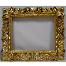 19 sec. Antica cornice traforata in legno Stile Fiorentino Interne: 69,5x56,5 cm