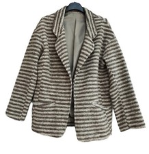 Blazer maniche lunghe, donna, misto lana, Tg. XL, marrone/beige, usato