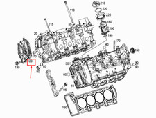 MERCEDES-BENZ S W222 Coperchio carter testata cilindro sinistro A1770150000