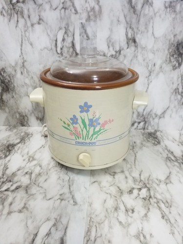 Vintage floral rival crock - floral,