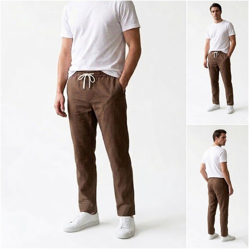 Pantaloni uomo lino cotone - lino,