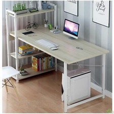 SCRIVANIA CON SCAFFALI LIBRERIA 120X48XH110 CM ROVER BIANCA STUDIO MODERNO