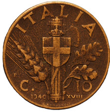 1940 Italy 10 Centesimi