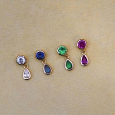 Orecchino a goccia doppia