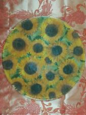 piatto decorato con decoupage con girasoli diametro 33 cm