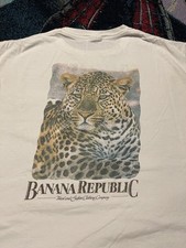 Camicia vintage anni 90 Banana Republic Jaguar uomo XL tasca maglietta natura punto singolo