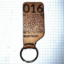 Portachiavi Vera Pelle Personalizzato Inciso 30x65 Artigianale Auto Hotel B&B