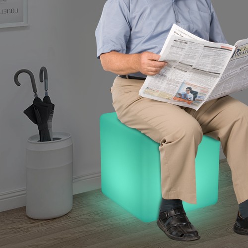 Led light cube - stool, chair