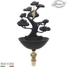 Fontana a muro Azalea colore ghisa con rubinetto e sifone lucido casa giardino