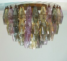 Elegant Murano Poliedri ceiling light - Multicolored glasses