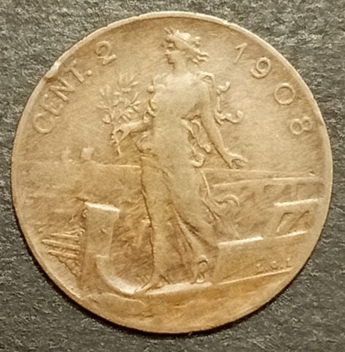 Centesimi lire prora 1908 - lire,