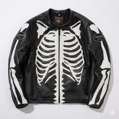 Giacca pelle bovina uomo van - pelle,