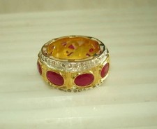 Anello Fascia Rubino Pave