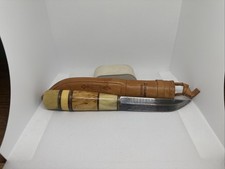 Coltello Sami vintage finlandese Puukko manico corna renna nordica e fodero in pelle