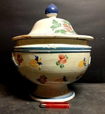 CASTELLI Abruzzo antica grande maiolica zuppiera XIX secolo decoro floreale