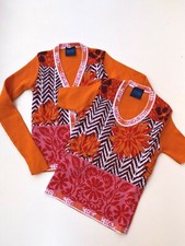 Kenzo Jeans vintage retro tricot set 2 pcs top cardigan maglia di cotone size S