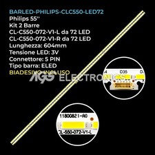 KIT 2 BARRE STRIP 72 LED TV