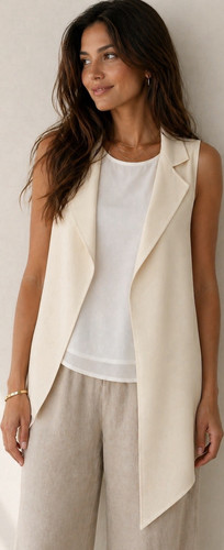 Zara woman gilet lungo beige - zara,