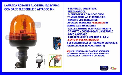 Lampada rotante alogena - , 12/24v