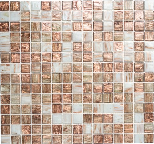 Glasmosaico bianco bronzo rame - glasmosaico,