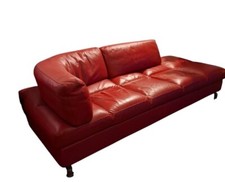 Divano "ROCHE BOBOIS" in pelle martellata rossa