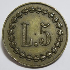 GETTONE NECESSITA' L. 5 LIRE