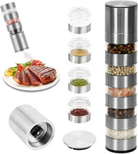 Barattoli Spezie, Set Di Spezie Da Viaggio 5 in 1, Contenitori Spezie per Cucina