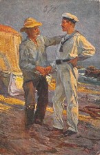 AL4-114) CARTOLINA RICCARDO GALLI ARRIVEDERCI PER LA NOSTRA TERA PER IL MARE