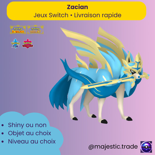 Zacian shiny 6iv - 6iv, fr