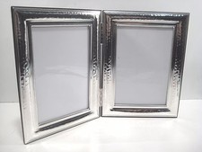 Cornici foto doppie, foto 6x9 , in argento 925 bilaminato. Legg. martellate 